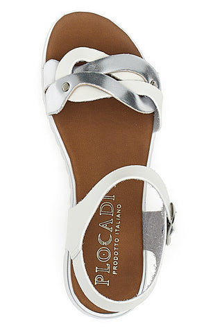 Bele sandale, izdelane v Italiji Plocadi 007