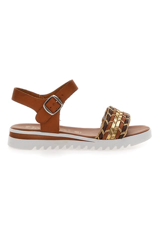 Sandali Cognac con Cinturino Prodotto Italiano Plocadi 021
