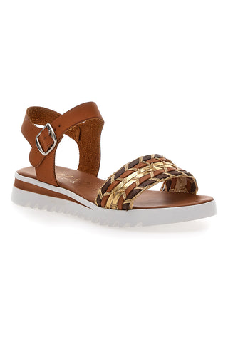 Sandali Cognac con Cinturino Prodotto Italiano Plocadi 021