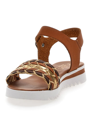 Sandali Cognac con Cinturino Prodotto Italiano Plocadi 021