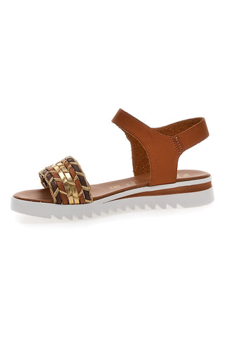 Sandali Cognac con Cinturino Prodotto Italiano Plocadi 021