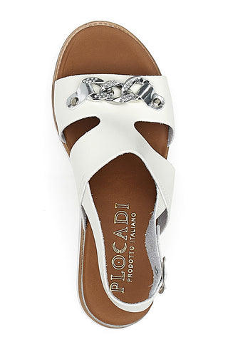 Bele sandale Platform Made Italy Plocadi 3002