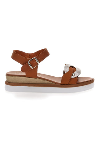 Rjave sandale s platformo 4,5 cm Plocadi 30017