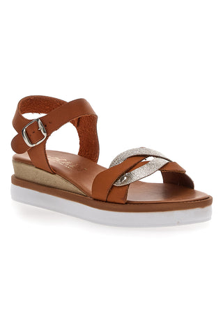 Rjave sandale s platformo 4,5 cm Plocadi 30017