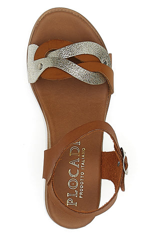 Rjave sandale s platformo 4,5 cm Plocadi 30017