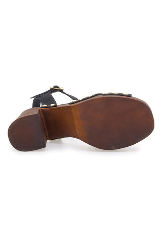 Črni sandali s peto 9 cm Pittarello 8507