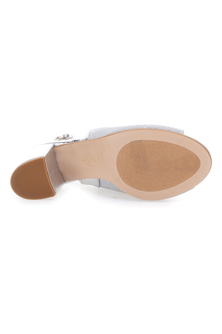 Srebrni sandali s peto in zaponko Pittarello Glam 916