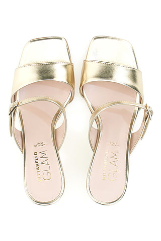 Sandali Mules Oro Con Tacco Pittarello Glam 3631