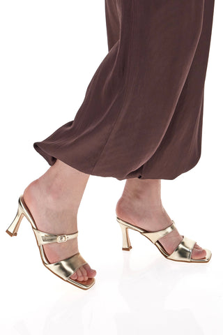 Sandali Mules Oro Con Tacco Pittarello Glam 3631
