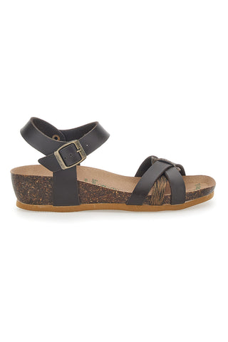 Črni sandali z zaponko Bio Up 22307