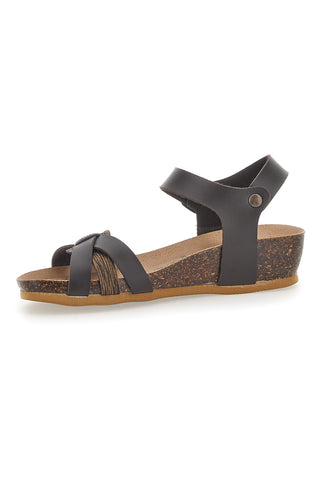 Črni sandali z zaponko Bio Up 22307
