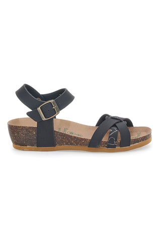 Črni sandali z zaponko Bio Up 22307