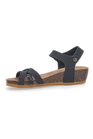 Črni sandali z zaponko Bio Up 22307