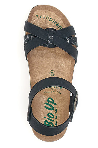 Črni sandali z zaponko Bio Up 22307