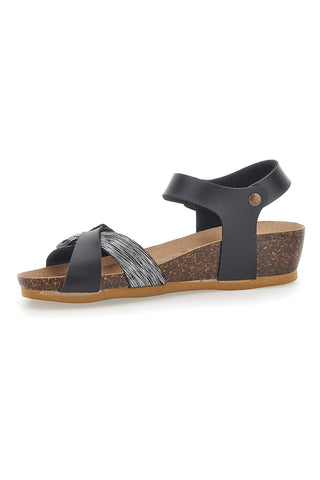 Sandali z zaponkami, črni Bio Up 22310