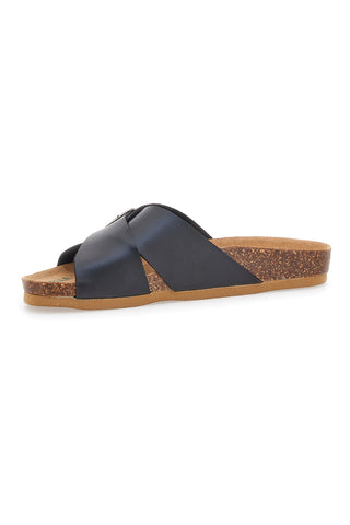 Črne copate z naravnim podplatom Naturform Made in Italy Bio Up 26414