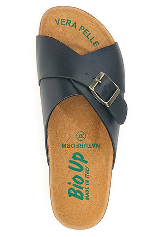 Črne copate z naravnim podplatom Naturform Made in Italy Bio Up 26414