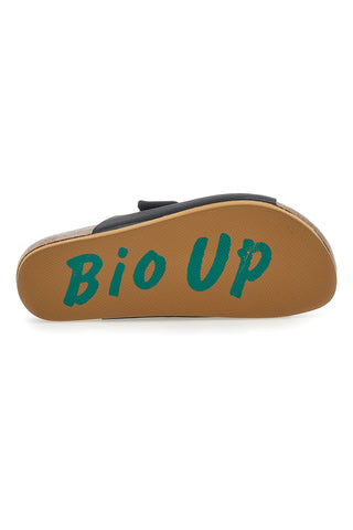 Črne copate Made in Italy z notranjim podplatom iz prave usnje Bio Up 26411