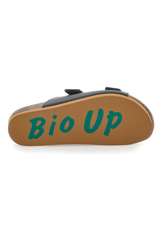 Črne natikače z zaponko Bio Up 25413