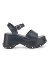 Črni usnjeni sandali Platform Pittarello 5777