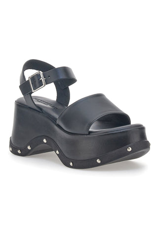 Črni usnjeni sandali Platform Pittarello 5777