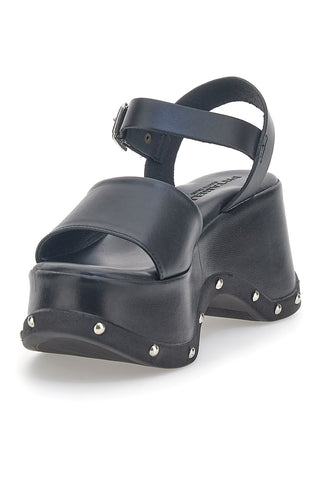Črni usnjeni sandali Platform Pittarello 5777