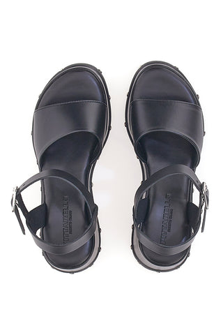 Črni usnjeni sandali Platform Pittarello 5777