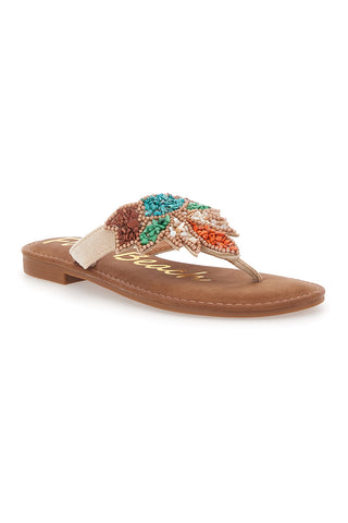 Rjave japonke z biseri Fun Beach 468