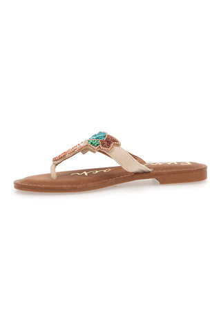 Rjave japonke z biseri Fun Beach 468