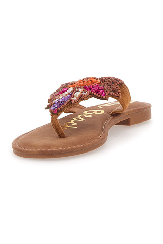 Rjave japonke z biseri Fun Beach 468