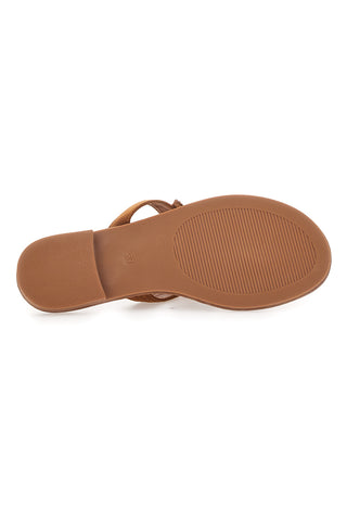 Rjave japonke z biseri Fun Beach 468