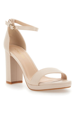Sandali z visoko peto Beige Le Havre Paris 33671