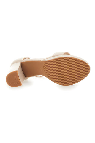 Sandali z visoko peto Beige Le Havre Paris 33671