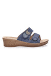 Modre natikače z visoko peto in velcro zaponko InBlu 2675