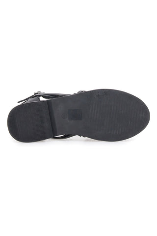 Črni sandali Fisherman s ploščato podplatom Pittarello Look 5022