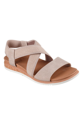 Bež sandali z elastičnimi trakovi Skechers Desert Kiss Low