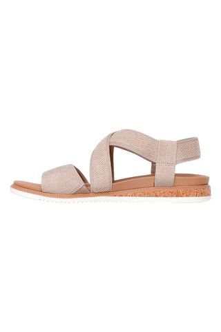 Bež sandali z elastičnimi trakovi Skechers Desert Kiss Low