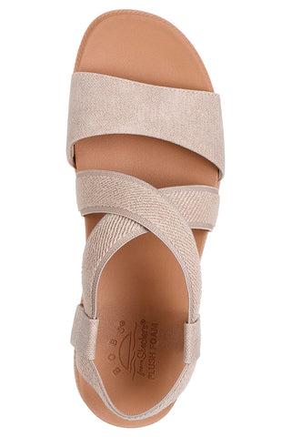 Bež sandali z elastičnimi trakovi Skechers Desert Kiss Low