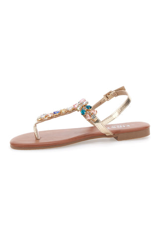Sandali Oro con Strass The First Chic PRE3008