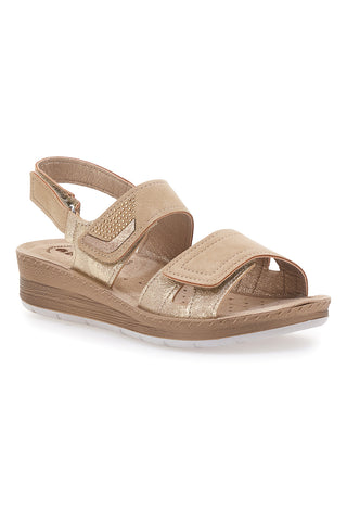 Modri sandali z velcro trakom in usnjeno podlogo INBLU 61 FC