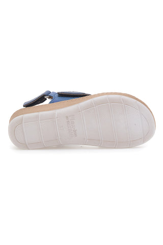 Modri sandali z velcro trakom in usnjeno podlogo INBLU 61 FC