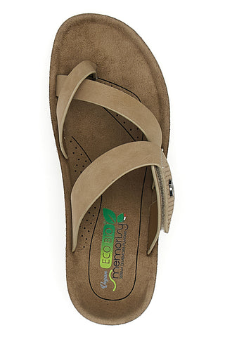Sandalji z infradito Taupe Eco Bio J532334