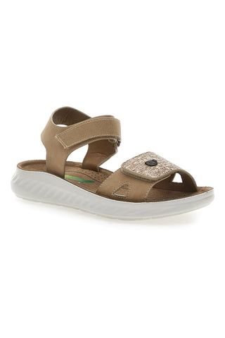 Sandali z zapenjanjem na velcro, bež, Eco Bio J533338