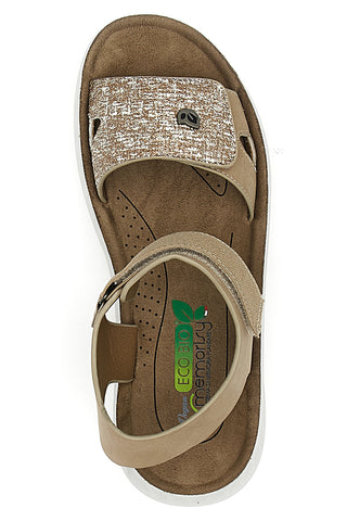Sandali z zapenjanjem na velcro, bež, Eco Bio J533338