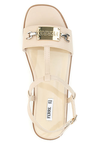 Sandali Crema Flat z verigo Ferre' F251