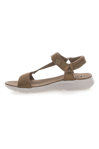 Sandali Taupe z velcro trakom in bleščicami THE FIRST ACTIVE 6