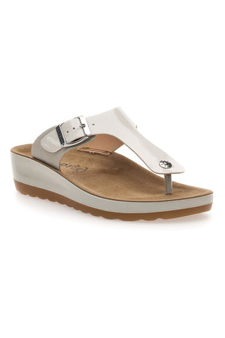 Sandali infradito bianchi con plantare comfort Fly Flot 42H593C