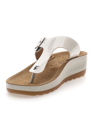 Sandali infradito bianchi con plantare comfort Fly Flot 42H593C