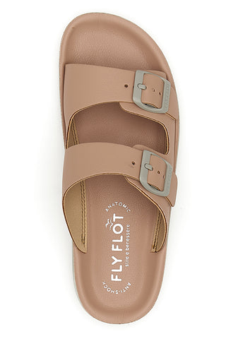 Ciabatte rosa con doppia fibbia e fondo comfort FLY FLOT 77077ZZ