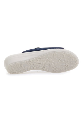 Ciabatte blu a punta aperta con sottopiede in pelle Fly Flot T4429FE